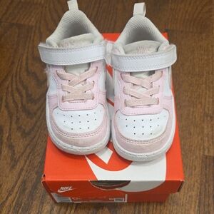 Nike Toddler Size 6 Pink and White Court Sneakers